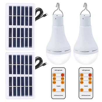 1 комплект светодиодных солнечных ламп для кемпинга, солнечная лампа для палатки с дистанционным управлением для внутреннего и наружного использования