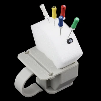 1 комплект стоматологических измерительных эндодонтических пилочек, Линейка с кольцом для пальцев, Автоклавируемый держатель и губка для Эндо чистки полости рта, Стоматологические Лабораторные инструменты