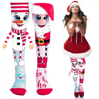 1 пара носков Санта Клауса, женские пушистые носки, Зимние теплые гольфы, Снеговик Санта Клаус, Новинка, женские уютные носки-тапочки, Рождественские подарки