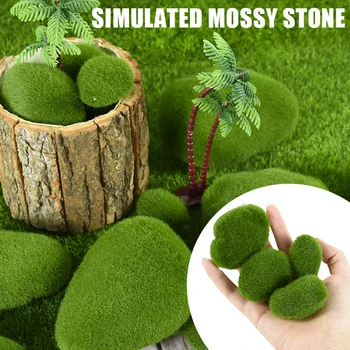10шт искусственный мох поддельный камень DIY миниатюрный зеленый мох шары для мероприятий саду моделирования пены пейзаж завод Украше