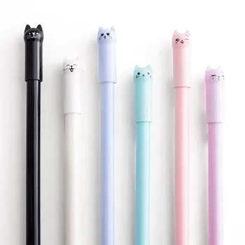 150 Шт Оптом Корейская Маленькая Свежая Студенческая гелевая ручка Cute Cat 0,5 мм Черная ручка для заправки водой Канцелярские принадлежности