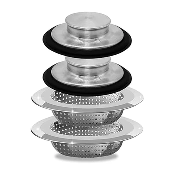 2 Комплекта заглушек для фильтров кухонной раковины, кольцо для защиты от брызг, корзина для фильтров для раковины, Аксессуары для защиты от воды в корзине для раковины