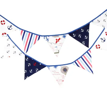 2 флага размера 12, баннеры из синей ткани длиной 3,2 м, пиратская овсянка, декор для дня рождения, украшение для душа ребенка, Гирлянда для комнаты