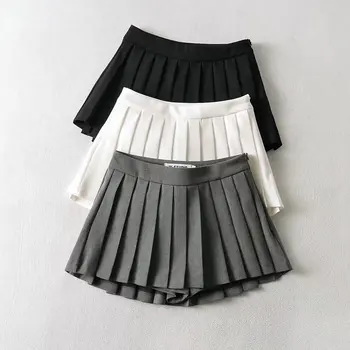 2023 Y2K Kawaii, летние юбки с высокой талией, женские сексуальные мини-юбки, винтажная плиссированная юбка, Корейские теннисные юбки, короткие Белые Черные