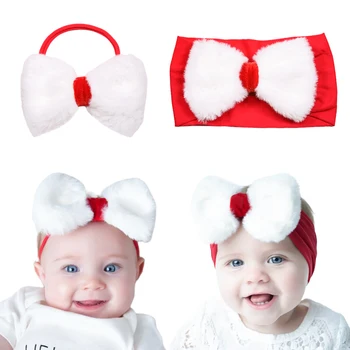 2x Милых детских повязки на голову с большим бантом С очаровательными и стильными бантиками Набор Рождественских детских повязок на голову