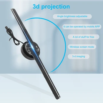 42-сантиметровый 3D-голографический проектор с 224 светодиодными лампами Загружайте голографические 3D-фотографии и видео через Wi-Fi и компьютерную рекламную машину