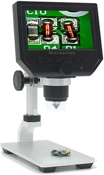 43,18 СМ Портативный цифровой микроскоп HD ЖК-дисплей с металлическим кронштейном Видеокамера 3,6 МП CCD1–600 X с непрерывным увеличительным стеклом