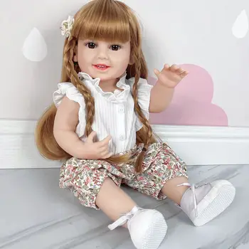 Bebe Reborn Bonecas 22-дюймовая Силиконовая кукла для всего тела, настоящая Живая Девочка, игрушки для переодевания, подарок