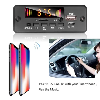 Bluetooth 5.0 Автомагнитола Mp3 Плеер Плата декодера 5V 32V Беспроводной аудиоприемник Автомобильный комплект FM Модуль USB 3,5 ММ AUX Универсальный