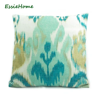 ESSIE HOME, высококачественная ручная печать, Свежая Зеленая наволочка с рисунком Икат, чехол для дивана, украшение для дома в винтажном стиле