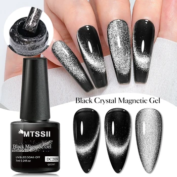 Mtssii 9D Черный Кристалл Кошка Магнитный Гель-Лак Для ногтей Сверкающий Блеск Хамелеон Полупостоянный Отмачивающийся Гель-лак Для Дизайна ногтей