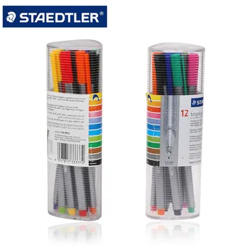 [STAEDTLER ] Triplus 334 PR12 Fine Line Pen Волоконная ручка высшего качества Сделано в Германии Набор из 12 цветов