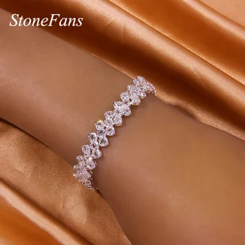 Stonefans Новые Модные Теннисные браслеты Iced Out для женщин в стиле панк, многослойный браслет со стразами, подарочные свадебные украшения