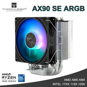 Thermalright AX90 SE ARGB Радиатор с 4 Тепловыми трубками Радиатор процессора с воздушным охлаждением AGHP 92 мм PWM Вентилятор охлаждения Intel LGA1700 115X 1200 AM4 AM5