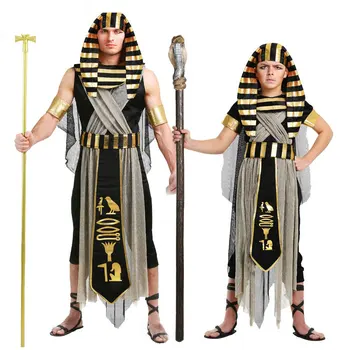 Ye's COS Хэллоуин Костюм фараона Хуфу Нарядный костюм для взрослых и детей всемирно известной семьи Тутанхамон Хуфу