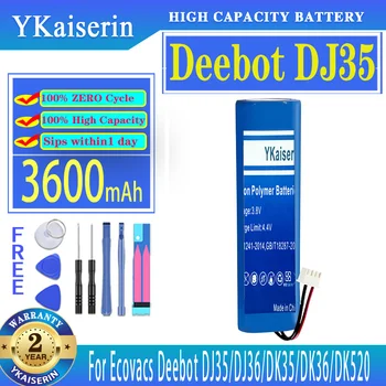YKaiserin Аккумулятор 3600 мАч Для Ecovacs Deebot DJ35 DJ36 DK35 DK36 DK520 DN520 DN55 Bateria