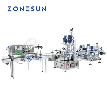 Автоматическая линия по производству этикетировочной машины для розлива жидкого мыла и масла в бутылки для напитков ZONESUN