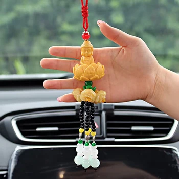 Автомобильная подвеска из Будды в безопасный автомобильный интерьер из смолы в китайском стиле, подвеска для зеркала заднего вида Pixiu