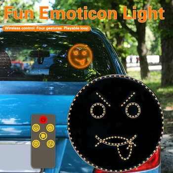 Автомобильная светодиодная подсветка для забавного выражения, новинка, ночник, многофункциональная сигнальная лампа для автомобиля, Задний фонарь для предотвращения столкновений, декор спальни