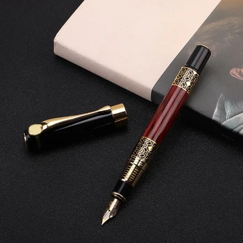 Авторучка из металла и дерева, изящная шариковая ручка в стиле ретро, пишущие ручки