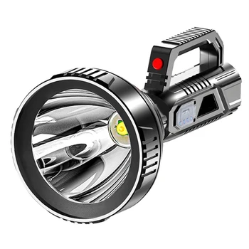 Акция! Мощный портативный фонарик с USB-аккумулятором, ABS Наружный светодиодный многофункциональный бытовой прожектор, портативная лампа