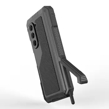 Амортизирующий Каркас Бампера из Тпу, Прочный Защитный чехол на Шарнирах со Скрытым Кронштейном-зажимом для ремня безопасности Galaxy Z Fold 5g Full-body
