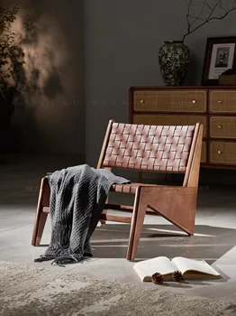 Балконное кресло для одного человека, средневековое седло, кожаное современное минималистичное кресло для отдыха в семье