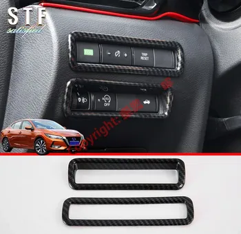 Внутренняя отделка крышки управления переключателем фар в стиле углеродного волокна для Nissan Sylphy MK14 2019 2020 Наклейки на Автомобильные аксессуары W4