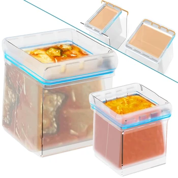 Держатель сумки для хранения продуктов на молнии, подставка для хранения мешков / держатель сумки для морозильной камеры / держатель сумки для сэндвичей, облегчающий наполнение