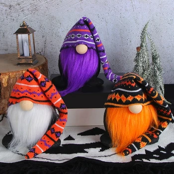 Длинная Шляпа в полоску, Скандинавские Фигурки Гномов на Хэллоуин, Украшение для вечеринки дома