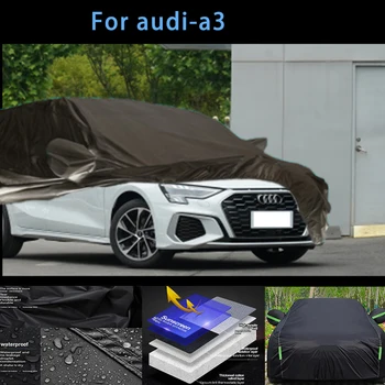 Для Audi -a3 Наружная защита, полные автомобильные чехлы, Снежный покров, Солнцезащитный козырек, Водонепроницаемые Пылезащитные Внешние Автомобильные аксессуары