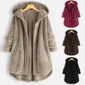 Женское зимнее двустороннее бархатное пальто с капюшоном, модная женская теплая куртка средней длины, пальто для женщин, верхняя одежда, топы для женщин