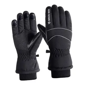 Зимние теплые перчатки с сенсорным экраном из противоскользящей кожи для катания на лыжах на открытом воздухе