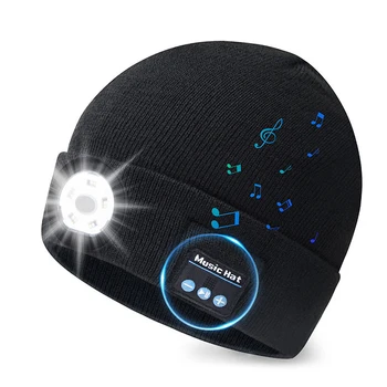 Зимняя шапочка для наушников, сохраняющая тепло, Вязаная шапка с Bluetooth, музыкальная шапка, Беспроводная шапка для наушников Bluetooth, гарнитура с микрофоном, спортивная шапка