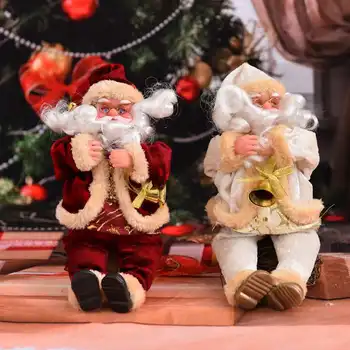 Золотая Стоящая кукла Санта Клауса с подарочными пакетами 2023 Рождественский декор для дома Украшения для вечеринок Navidad Подарки для детей с Новым Годом