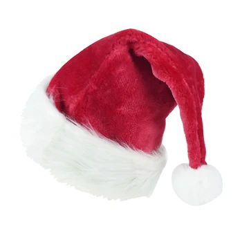 Красная Рождественская шляпа, плюшевая пушистая Рождественская шляпа Санты для взрослых, унисекс, шляпа для рождественской вечеринки, новогодний подарок, товары Noel Navidad