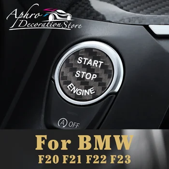 Крышка кнопки запуска и остановки двигателя автомобиля Наклейка из настоящего углеродного волокна для BMW F20 F21 F22 F23