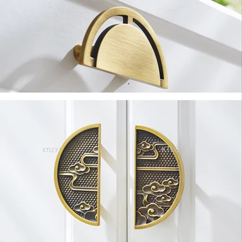 Легкая роскошная простая дверца шкафа Xiangyun, Новая латунная ручка в китайском стиле, дверца шкафа для обуви, ручка для антикварной мебели