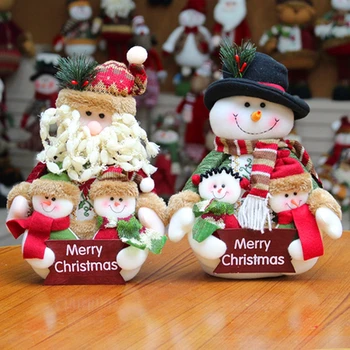 Милая ткань, украшение в виде Санта-Снеговика, Кукла, украшение для семейного праздника, вечеринки, маленькие украшения