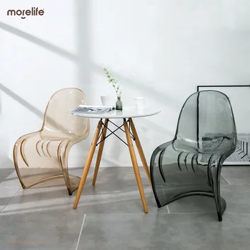 Минималистичный Дизайнерский Прозрачный Обеденный стул для домашнего ресторана, Простой Современный Пластиковый стул для отдыха Silla Comedor Furniture