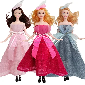 Модное платье с бантом, юбка, головные уборы для куклы 1/6, праздничная одежда для куклы Барби, Аксессуары для одевания, Игрушки для девочек, Подарки на День рождения