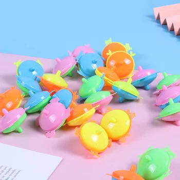 Мультяшная пластиковая игрушка-гироскоп, красочный ностальгический миниатюрный топ для детского подарка на День рождения.