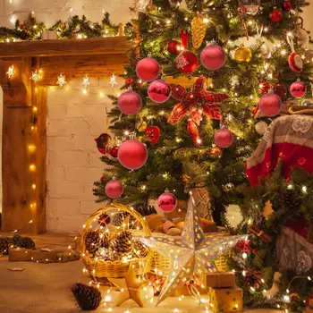 Набор рождественских шаров, набор подвесок на Рождественскую елку, Праздничные Рождественские шары для семьи, друзей, учителей, украшение стола для приема гостей