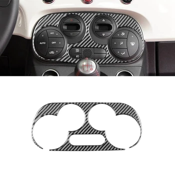 Накладка крышки воздуховыпуска центрального управления автомобиля Накладка крышки воздуховыпуска для Fiat 500 2012-2015 из мягкого углеродного волокна