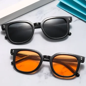 Новые солнцезащитные очки в большой оправе, модные солнцезащитные очки в маленькой оправе, Вертикальные двухточечные многоцветные солнцезащитные очки