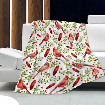 Одеяло Cardinal Birds Red Cardinal Gifts Легкие мягкие фланелевые рождественские одеяла Cardinal для дивана-кровати на весь сезон
