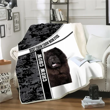 Одеяло HX Fashion Animals, лучшее одеяло для мамы Чау-Чау, напечатанное на 3D-принтере, для кровати, двухслойные одеяла 180x150 см