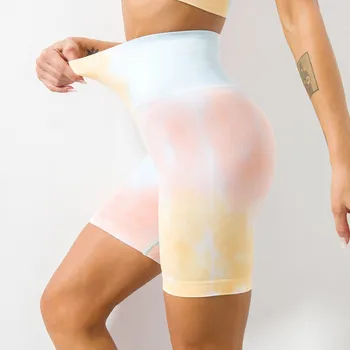 Оптовые летние спортивные шорты с быстросохнущей печатью, женские шорты для йоги, леггинсы