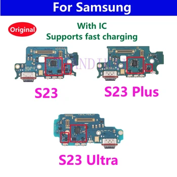Оригинальное USB Зарядное Устройство Порт Зарядки Док-станция Соединительная Плата Гибкий Кабель Для Samsung Galax S23 + Plus Ultra 5G S911 S916 S918