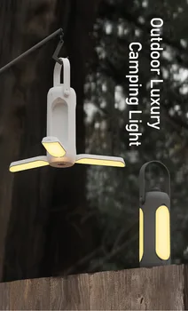 Перезаряжаемый USB Складной фонарь для кемпинга на открытом воздухе большой емкости, портативная подвесная палатка для кемпинга, светильник для кемпинга